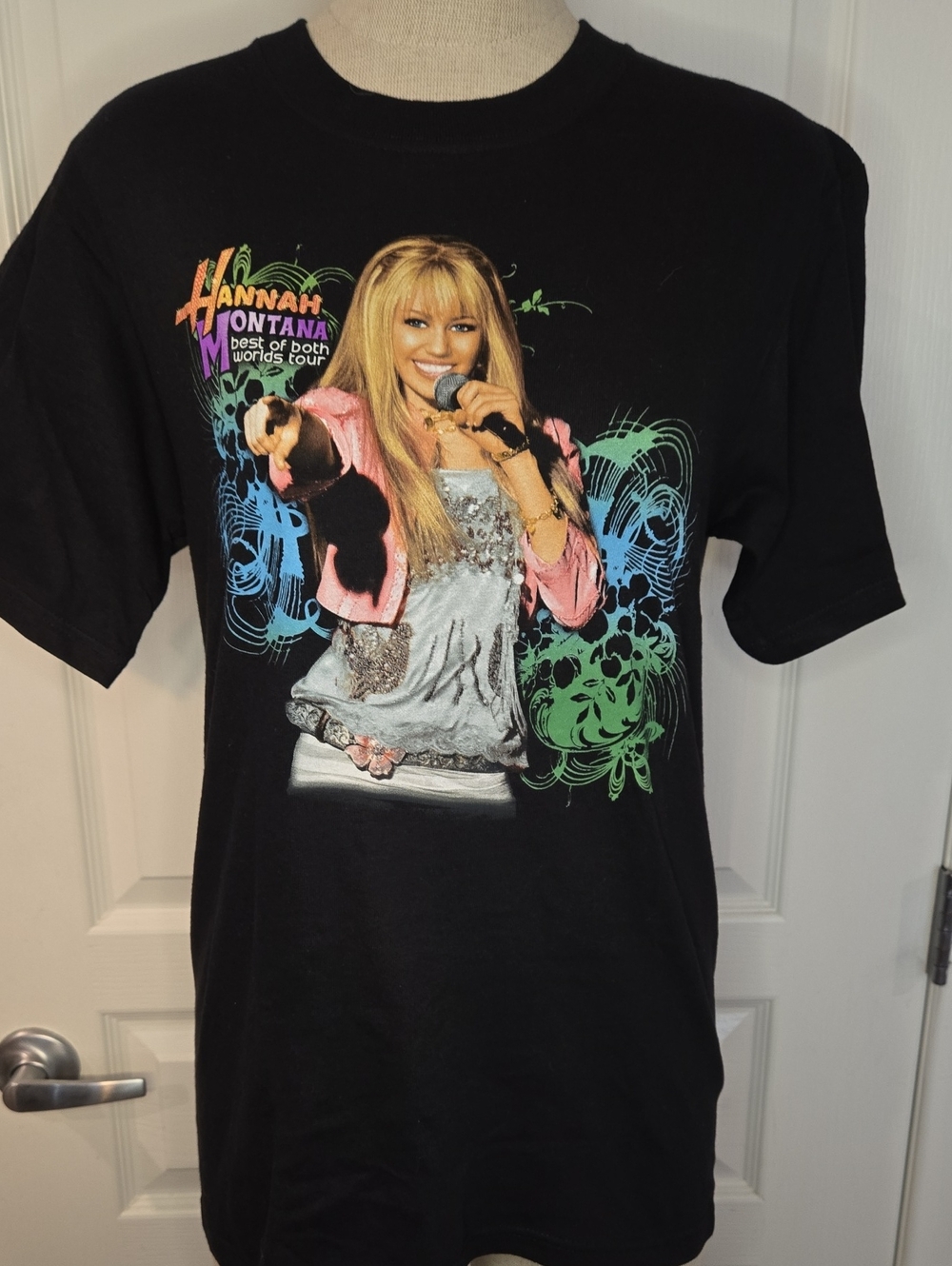 Vintage Hannah Montana Miley Cyrus Best Of Both Worlds Tour T Shirt Size Small
